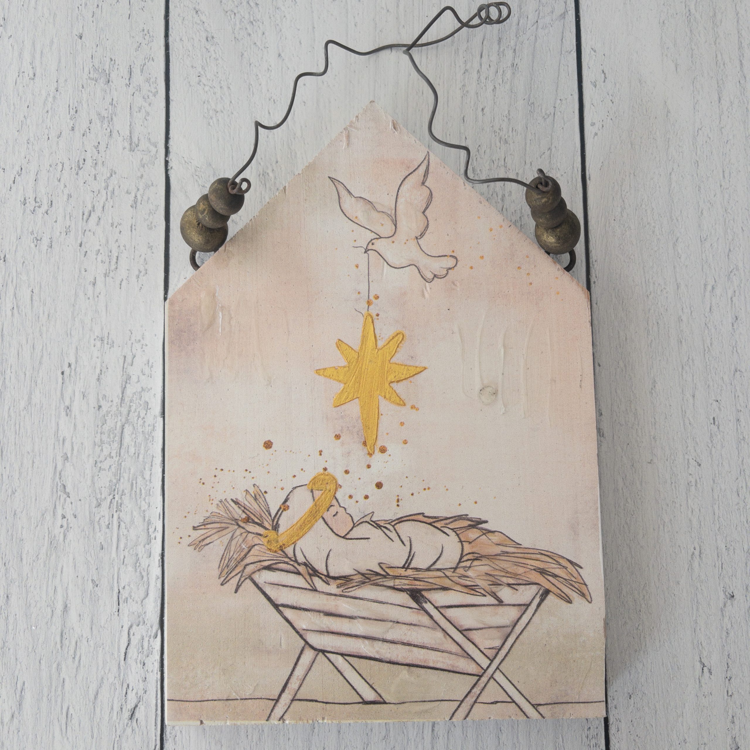 Wood and Metal Nativity
