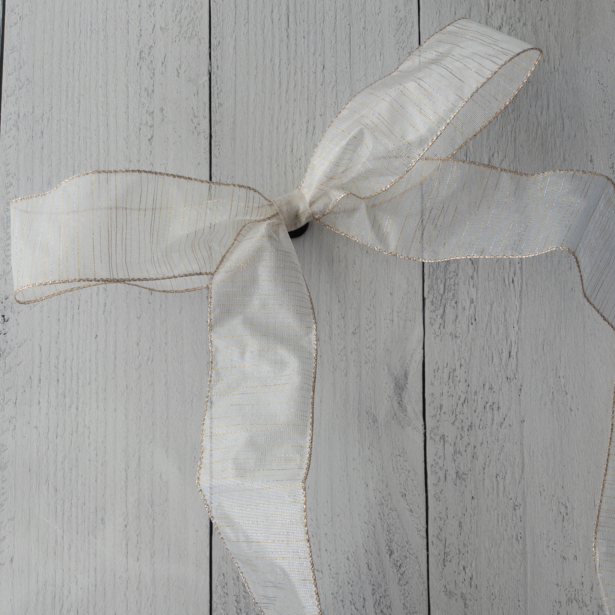 Sheer Cream and Gold Bow - Image 2