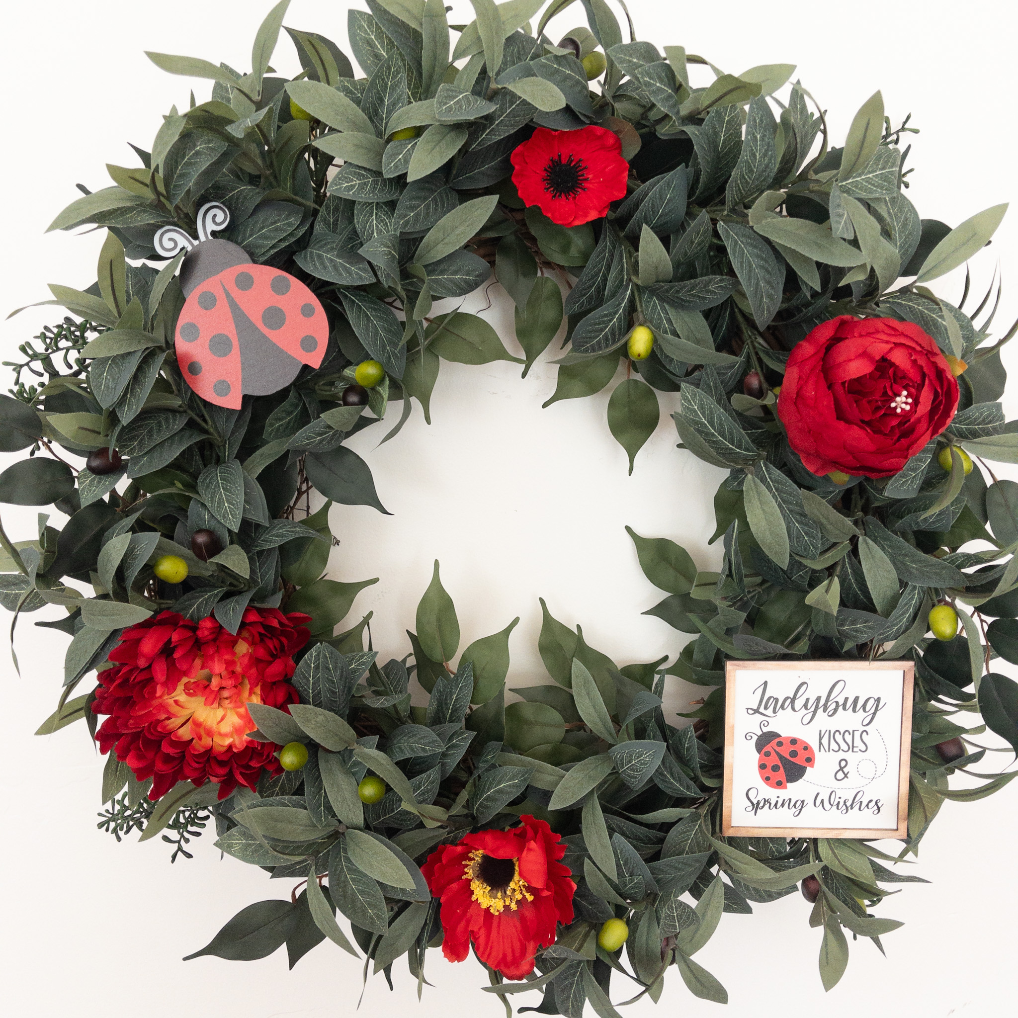 Lady Bug Red Flowers