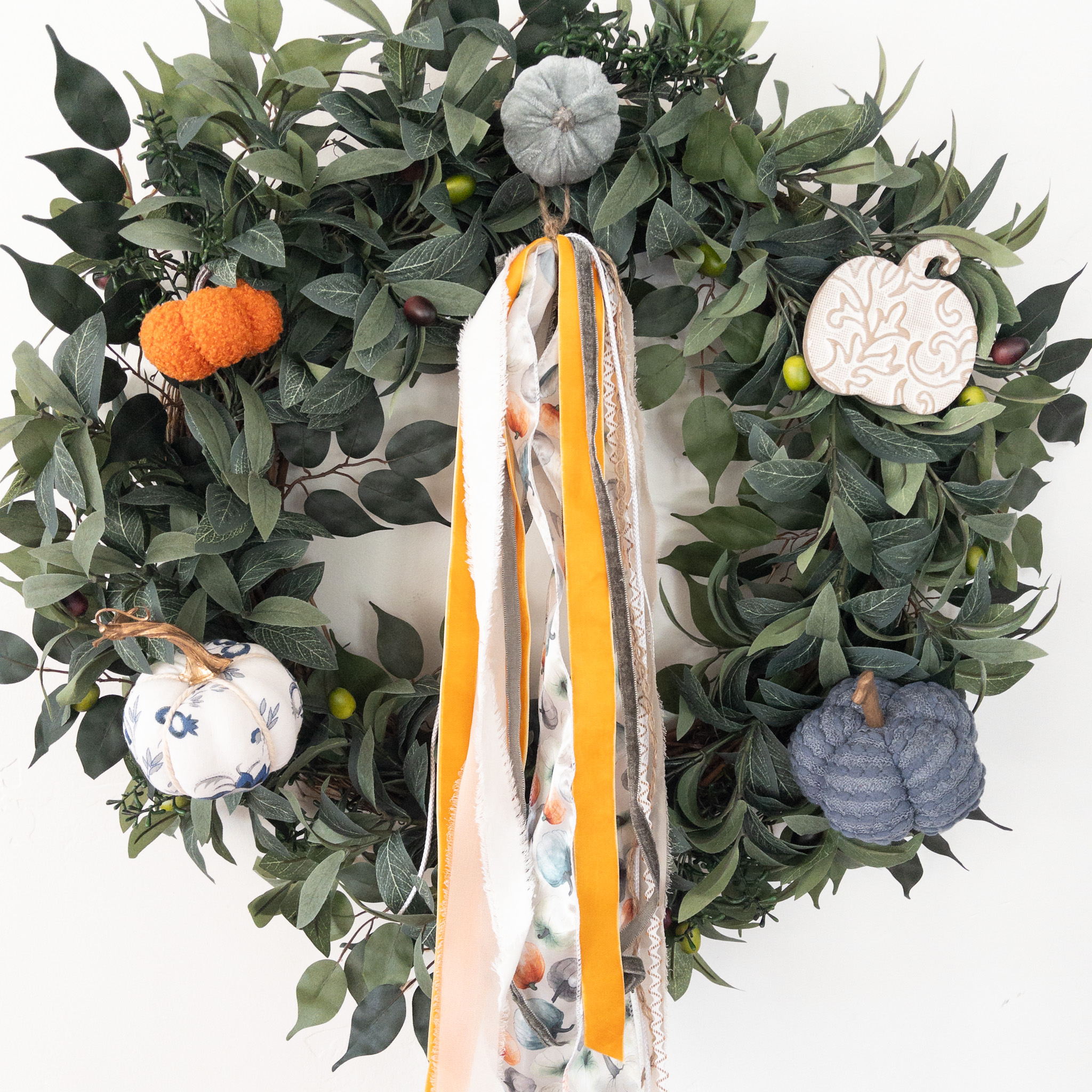 Orange Blue Pumpkin Long Ribbon Set - Image 3