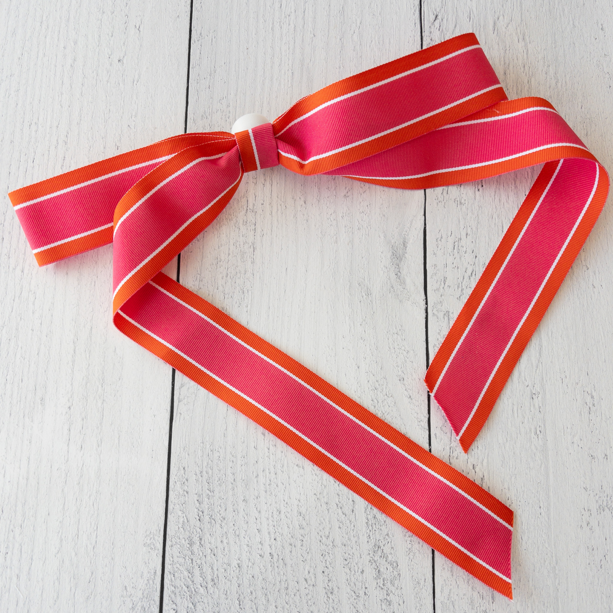 Tangerine and Hot Pink Bow