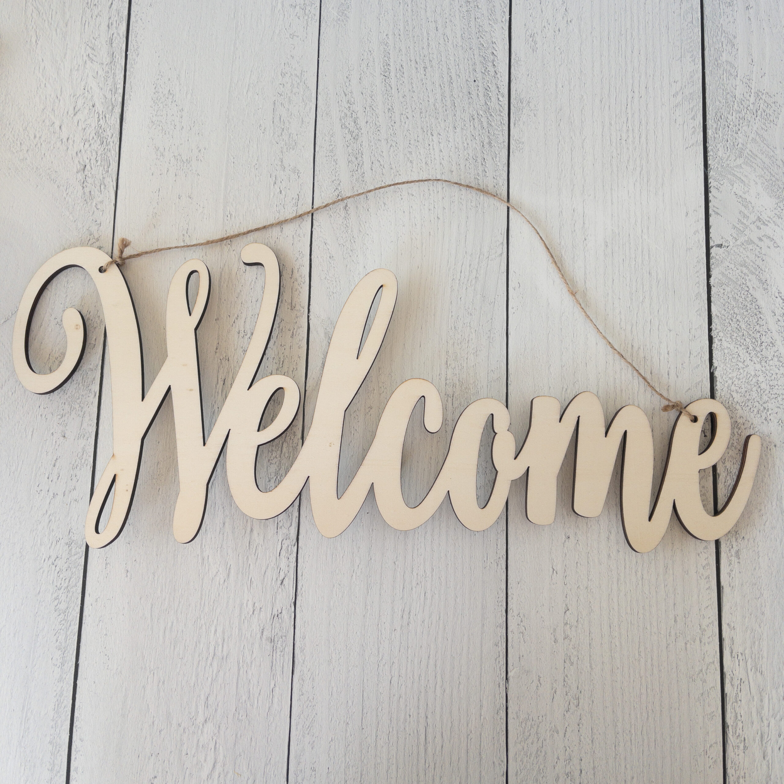 Large Welcome Wood Hanging Sign (1 piece)