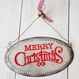 Galvanized Metal Holiday Sign