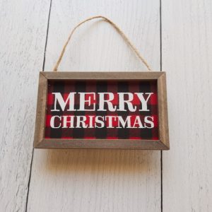 Merry Christmas plaid sign